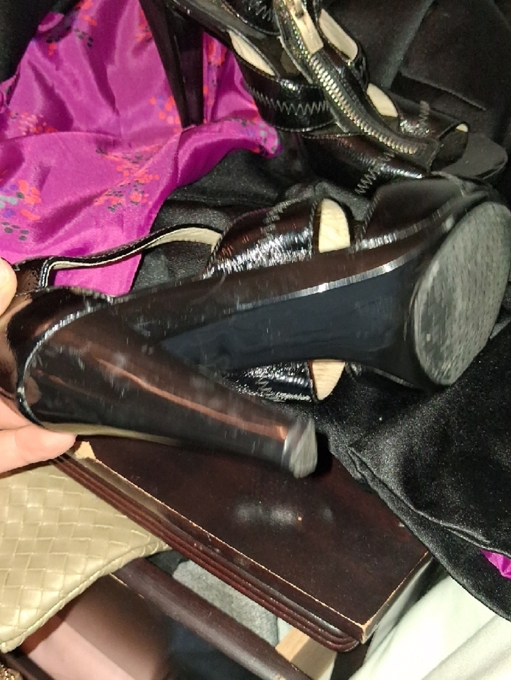 Michael Kors Black Patent Platform Stiletto Sandals - Picture 3 of 4